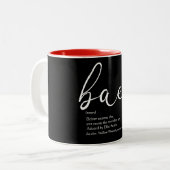 Tasse 2 Couleurs Script Rouge Cœur Amour Définition Élégant (Devant gauche)