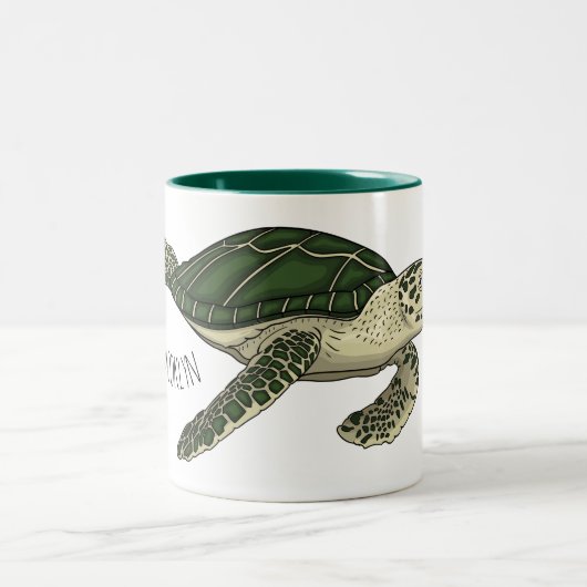 Tasse 2 Couleurs Sea turtle cartoon (Centre)