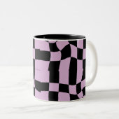 Tasse 2 Couleurs Seamless pattern checkered square pattern. (Devant droit)