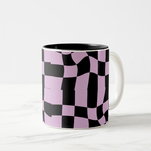 Tasse 2 Couleurs Seamless pattern checkered square pattern. (Devant droit)