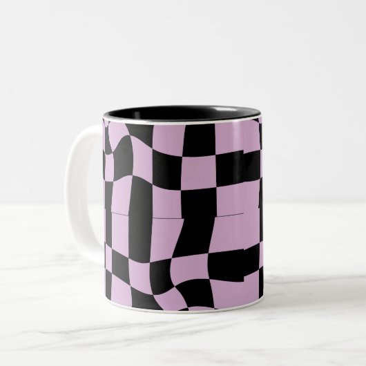Tasse 2 Couleurs Seamless pattern checkered square pattern. (Devant gauche)