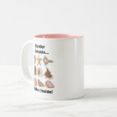Tasse 2 Couleurs Seashells Hard Outside Soft Inside Attitude Quote (Devant gauche)