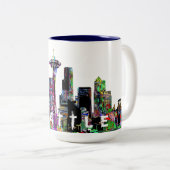 Tasse 2 Couleurs Seattle dans le graffiti (Devant droit)