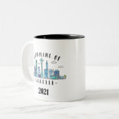 Tasse 2 Couleurs Seattle Skyline 2021 (Devant gauche)