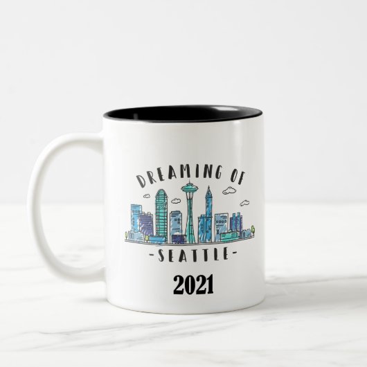 Tasse 2 Couleurs Seattle Skyline 2021 (Gauche)