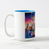 Tasse 2 Couleurs Seattle Skyline Urban City Art (Gauche)