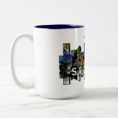 Tasse 2 Couleurs Seattle, Washington en graffiti (Gauche)