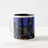 Tasse 2 Couleurs Seattle, Washington Skyline la nuit (Devant gauche)