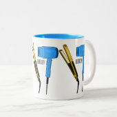 Tasse 2 Couleurs Sèche-cheveux & lisseuse-cheveux illustration (Devant droit)