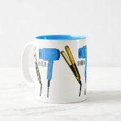 Tasse 2 Couleurs Sèche-cheveux & lisseuse-cheveux illustration (Devant gauche)