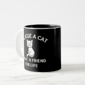 Tasse 2 Couleurs Secourir Un Chat Faire Un Ami Pour La Vie (Devant gauche)
