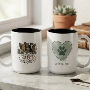 Tasse 2 Couleurs Secours félin communautaire terreux compatissant