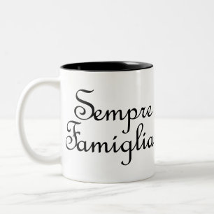 Tasse 2 Couleurs Sempre Famiglia - Italien - Toujours Famille