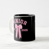 Tasse 2 Couleurs Senior 2026 Pink Bow (Devant gauche)