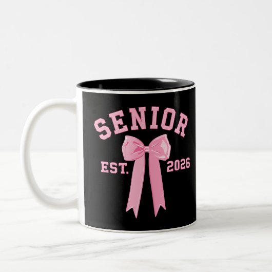 Tasse 2 Couleurs Senior 2026 Pink Bow (Gauche)
