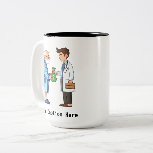 Tasse 2 Couleurs Senior Citizen Paying Off Medical Debt (Devant gauche)