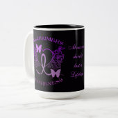Tasse 2 Couleurs Sensibilisation à l'Alzheimer Papillons pourpres M (Devant gauche)
