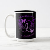 Tasse 2 Couleurs Sensibilisation à l'Alzheimer Papillons pourpres M (Gauche)