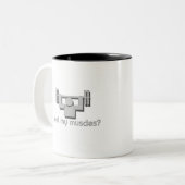 Tasse 2 Couleurs Sentez mes muscles (Devant gauche)