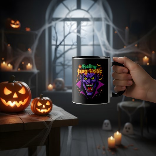 Tasse 2 Couleurs Sentiment Fang Tastic Halloween design Vampire Hal