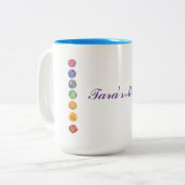 Tasse 2 Couleurs Sept chakras aquarelle art (Devant gauche)