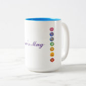 Tasse 2 Couleurs Sept chakras aquarelle art (Devant droit)