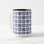 Tasse 2 Couleurs Sérénité des fleurs bleues (Devant gauche)
