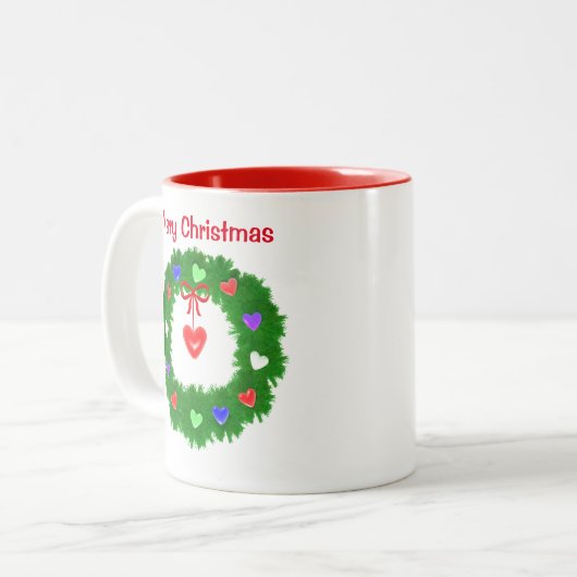 Tasse 2 Couleurs Serment de coeur de Noël (Devant gauche)