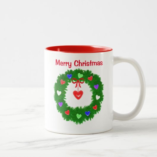 Tasse 2 Couleurs Serment de coeur de Noël (Droit)