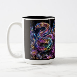 Tasse 2 Couleurs Serpent de cristal de luxe Glamour or et noir