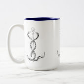 Tasse 2 Couleurs Serpents d'Ancre marine (Gauche)