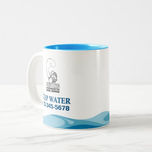 Tasse 2 Couleurs Service de guide de pêche (Devant gauche)