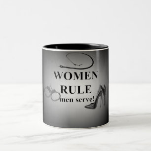 TASSE 2 COULEURS SERVICE D'HOMMES DE RÈGLE DE FEMMES