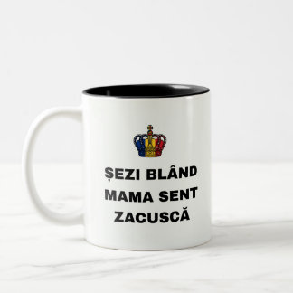 TASSE 2 COULEURS ȘEZI BLÂND MAMAN A ENVOYÉ ZACUSCĂ