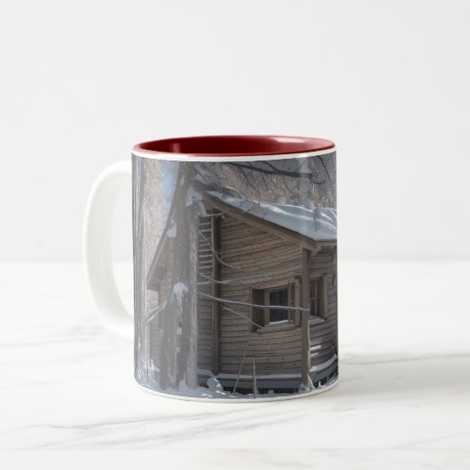 TASSE 2 COULEURS SHACK SUR UN TAPIS BLANC (Devant gauche)