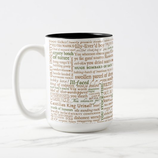 Tasse 2 Couleurs Shakespeare Insults Collection (Gauche)
