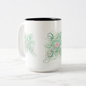 Tasse 2 Couleurs Shamrock rose irlandais (Devant gauche)