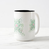 Tasse 2 Couleurs Shamrock rose irlandais (Devant droit)