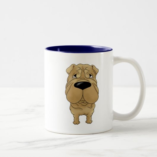 Tasse 2 Couleurs Shar-Pei - grand nez et bout (Droit)