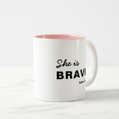 Tasse 2 Couleurs She is Strong Proverbs 31:25 Christian Two-Tone (Devant droit)
