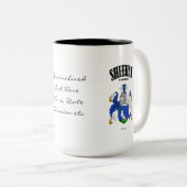 Tasse 2 Couleurs Sheehan Family Crest, Traduction & Signification (Devant droit)