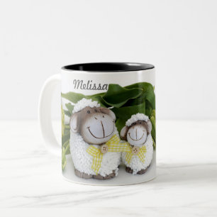 TASSE 2 COULEURS SHEEP PERSONNALISÉ ADORABLE À PÂQUES