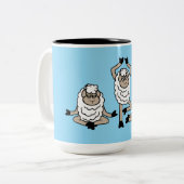Tasse 2 Couleurs Sheep Three Tired Exhausted Yoga Meditation Poses (Devant gauche)