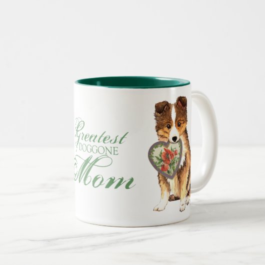 Tasse 2 Couleurs Sheltie Heart (Devant droit)