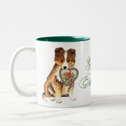 Tasse 2 Couleurs Sheltie Heart (Gauche)
