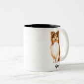Tasse 2 Couleurs Sheltie Mama Blonde avec Sable (Devant droit)