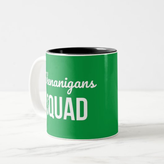 Tasse 2 Couleurs Shenanigans Squad St Patrick's Day (Devant gauche)