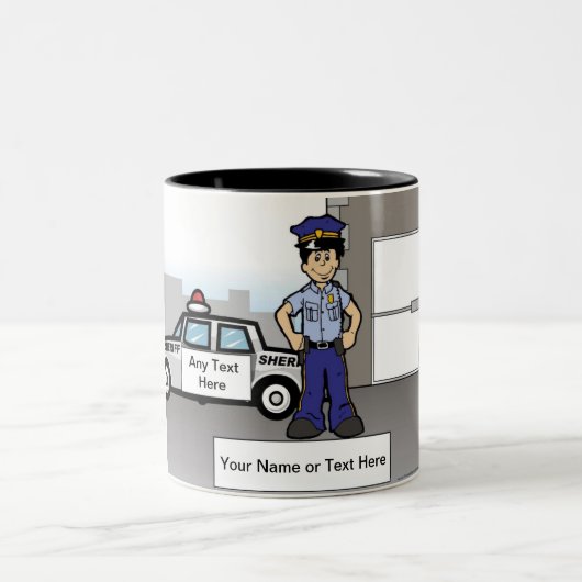 Tasse 2 Couleurs Sheriff adjoint - Dessin masculin par PrintedPerfe (Centre)