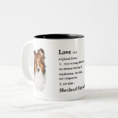 Tasse 2 Couleurs Shetland Sheepdog Sheltie Art Cadeaux (Devant gauche)