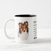 Tasse 2 Couleurs Shetland Sheepdog Sheltie Art Cadeaux (Gauche)